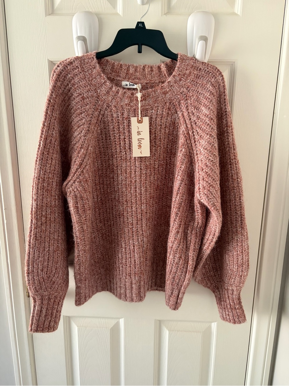 Oversized Dusty Rose Crewneck Sweater - Women's Cozy Pullover